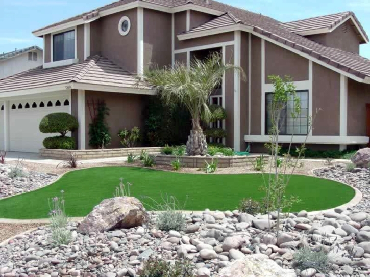 Synthetic Grass Cost Los Molinos, California Landscape Rock, Front Yard